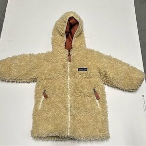 Patagonia Recycled Hi-Loft Parka Baby Size 12-18M Oyster White Hooded Zip Pocket
